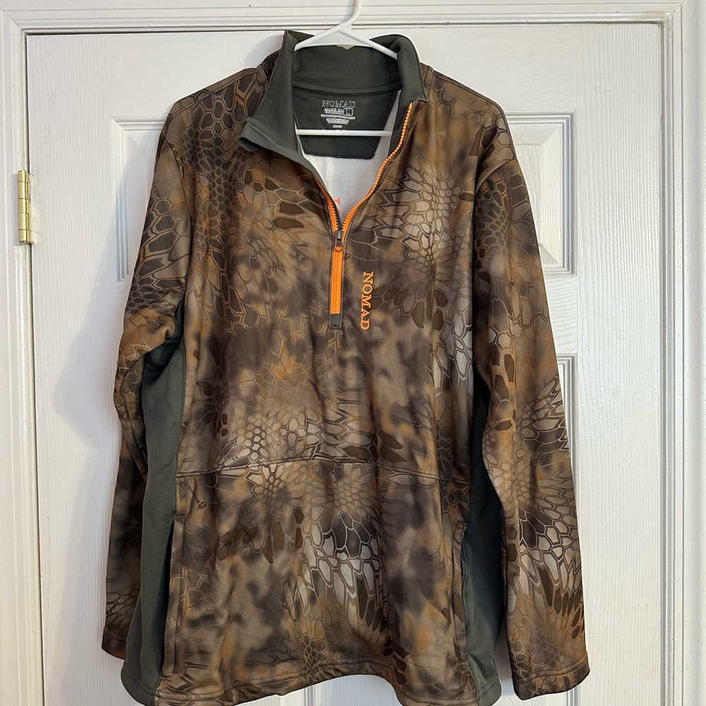 Nomad Camo Pullover with Orange Accents
